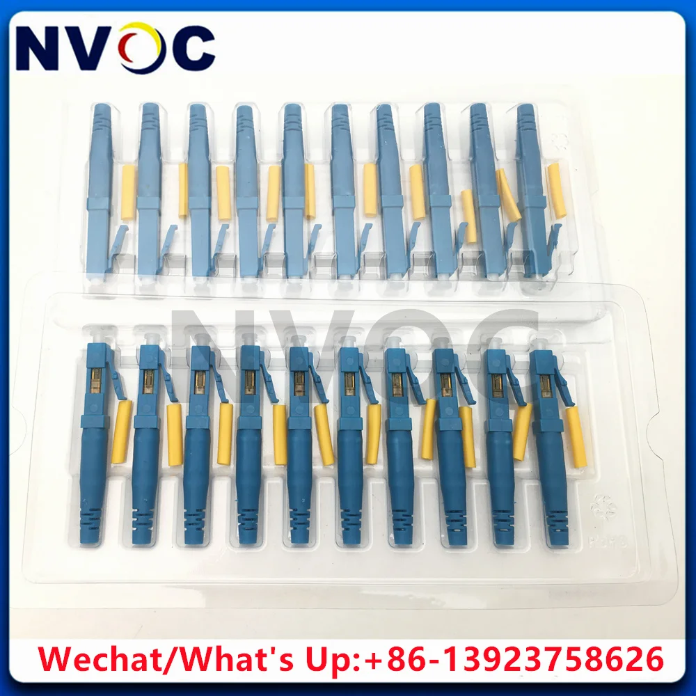 50Pcs 100Pcs LCUPC Fast Connector Field Assembly Fiber Adapter SM Quick Kit Connection For 0.9/2.0mm In/Outdoor Armored Cable
