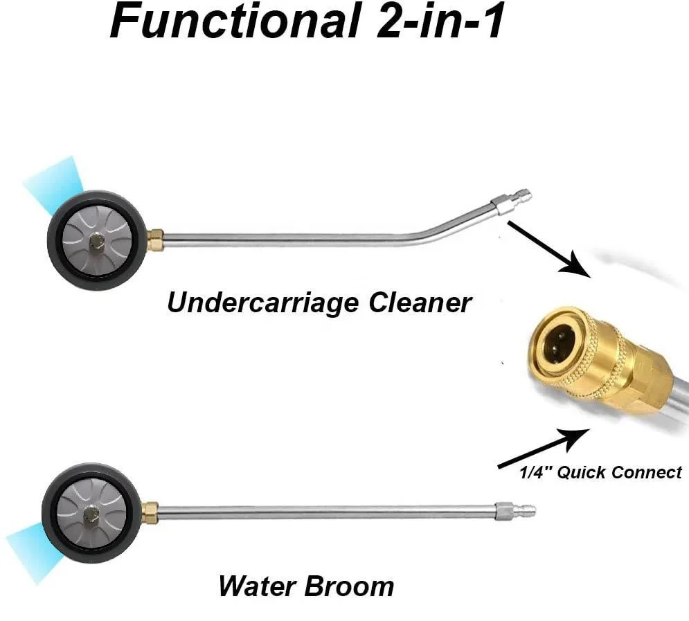 Limpiador de Chasis de coche de alta presión, limpiador de chasis, escoba de agua, Kit para conector de 1/4 \