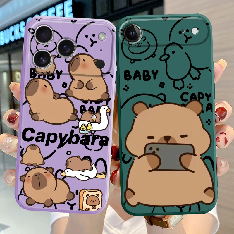 Phone Cover Case for Apple iPhone 17 Pro Max 15 12 Plus 13 Mini XS XR Air 11 16 7 8 Capybara Cute  view 4