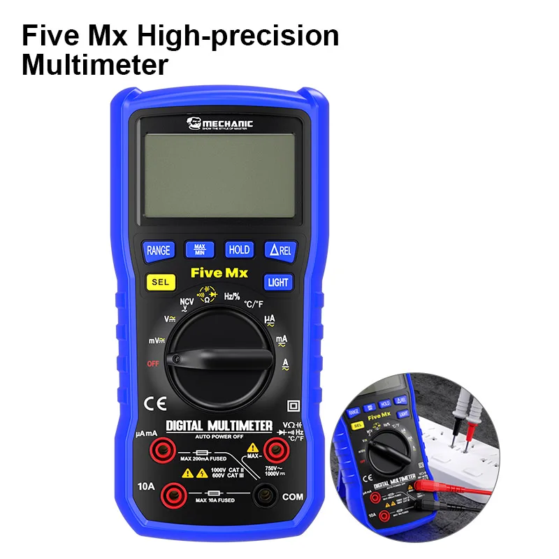 MECHANIC Five Mx Multifunctional  High Precision Multimeter for Electronic Repair Intelligent Anti-burn Four-bit Semi Multimeter