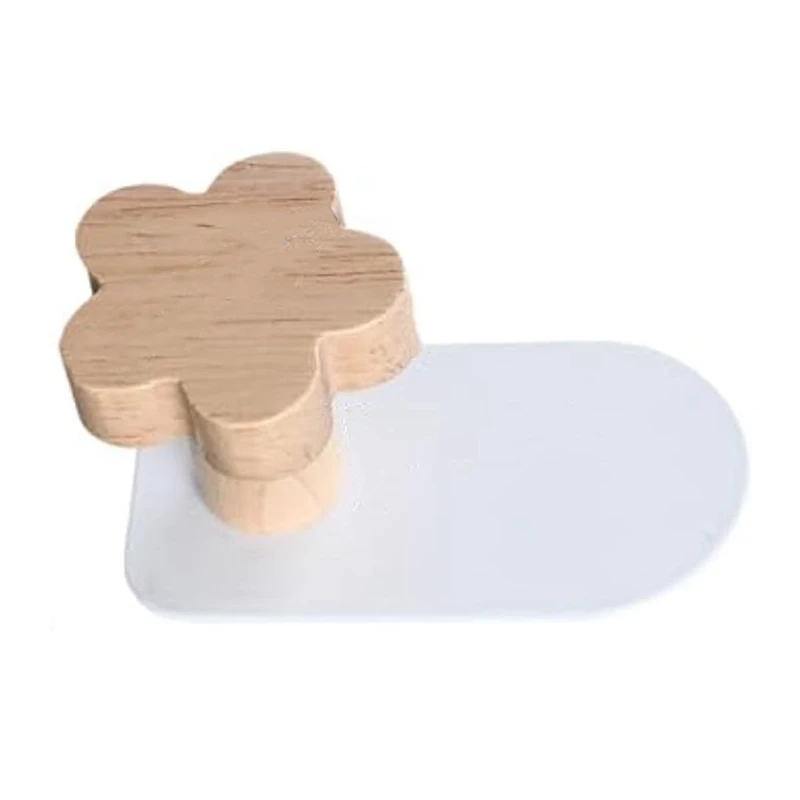 Kait berbentuk ABWR-8PCS, kait dekoratif kamar anak-anak, kait mantel kayu, kait dinding terpasang perekat untuk baju mantel gantung