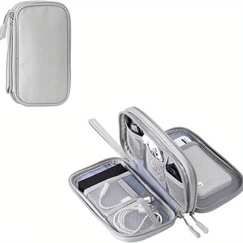 

1pc Travel Portable Digital Product Storage Bag USB Data Cable Organizer Headset Cable Bag Charging Treasure Box Bag