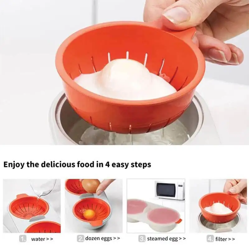 Draining Egg Boiler Egg Poacher Machine Egg Cooker Microwave Egg Cooking Mold For Kitchen Helper Cook Egg Mold Cooking