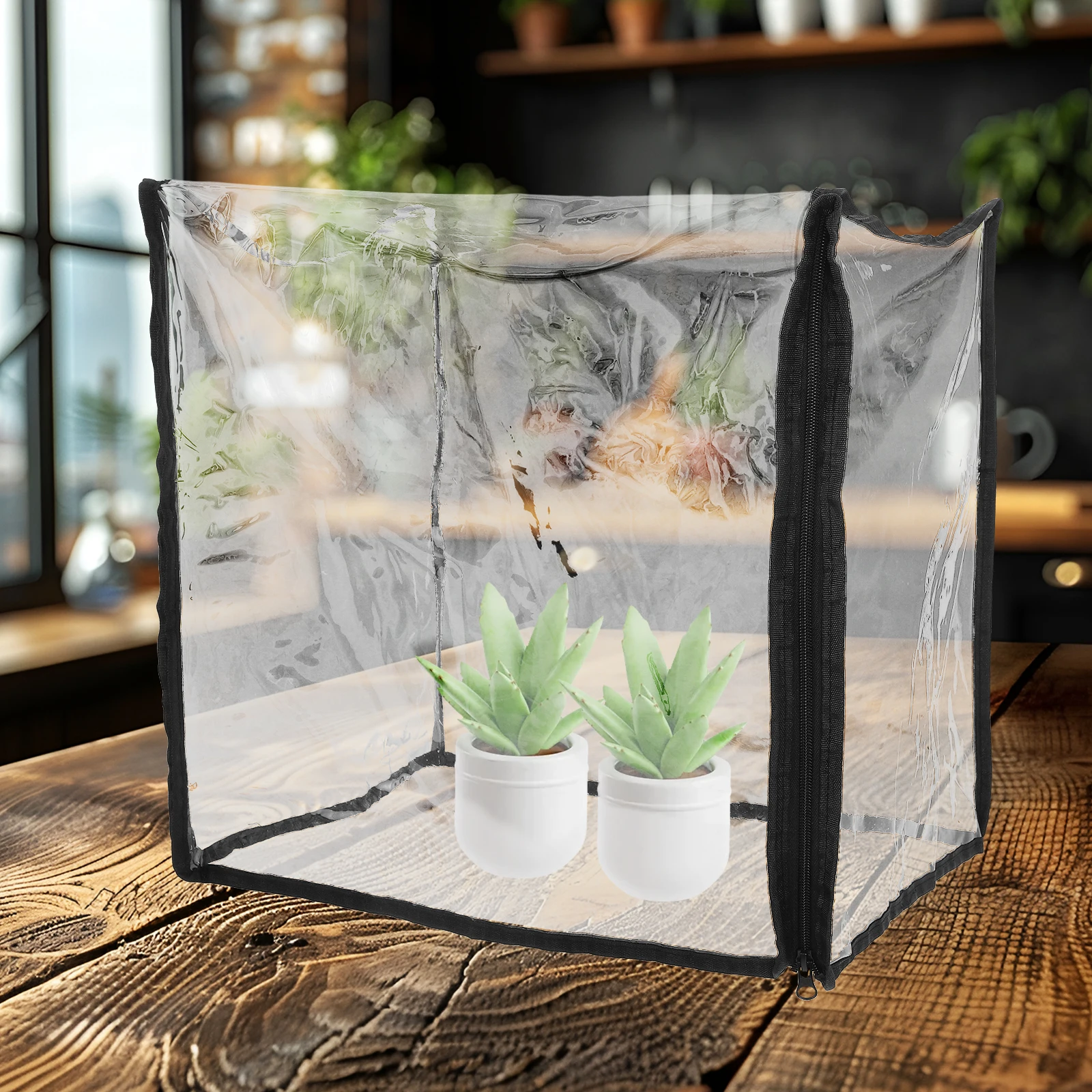 1pc Mini Greenhouse Cover For Succulents Compact Tabletop Garden Shelter With Water Reservoir Base Plant Freeze Protection