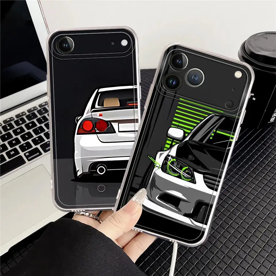 حافظة لهاتف آيفون 16 15 14 Plus 17 Air XR 7 8 12 Mini 16e 13 12 11 Pro MAX غطاء هاتف ناعم ياباني JDM سيارات رياضية #1