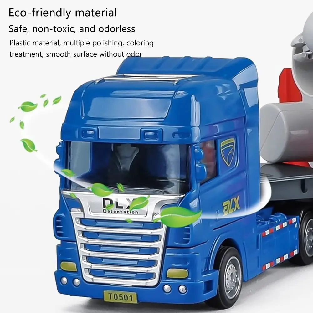 1 pz nuovi regali per bambini mulino a vento di potenza simulazione ingegneria rimorchio di trasporto in plastica modello di veicolo a energia eolica piatta