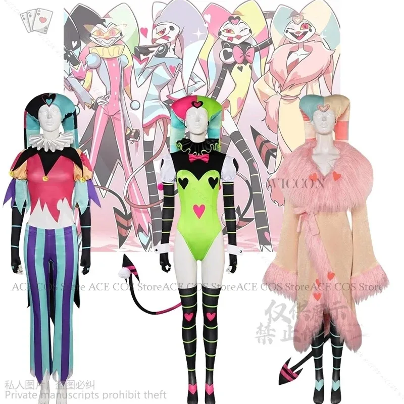 NewFizzarolli 판타지아 모자 의상 만화 Helluva 코스프레 보스 변장 의상 여성 성인 소녀 할로윈 롤 플레잉 Lolita2025