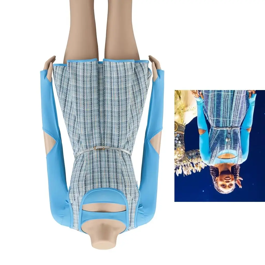 

Musical Broadway Wiz Dorothy Cosplay Costume Sexy Women Gothic Blue Mini Dress Halloween Theatre Stage Performance Suit