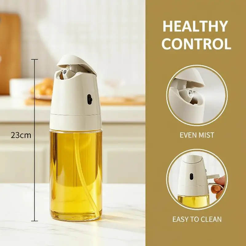 2in1 Oil Bottle With Spray Pour 500ML Multifunctional: Kitchen Glass Can Cooking Sprayable Pourable