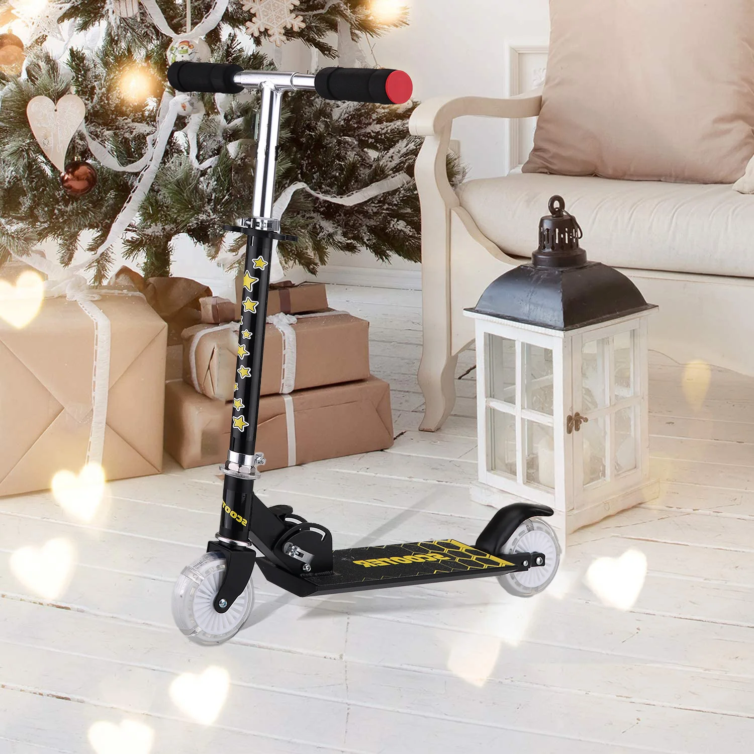 Kick Scooter for Kids Ages 6+ With 2 Wheels, Adjustable Height & Foldable, Sturdy Frame, City Work School Student Outdoo