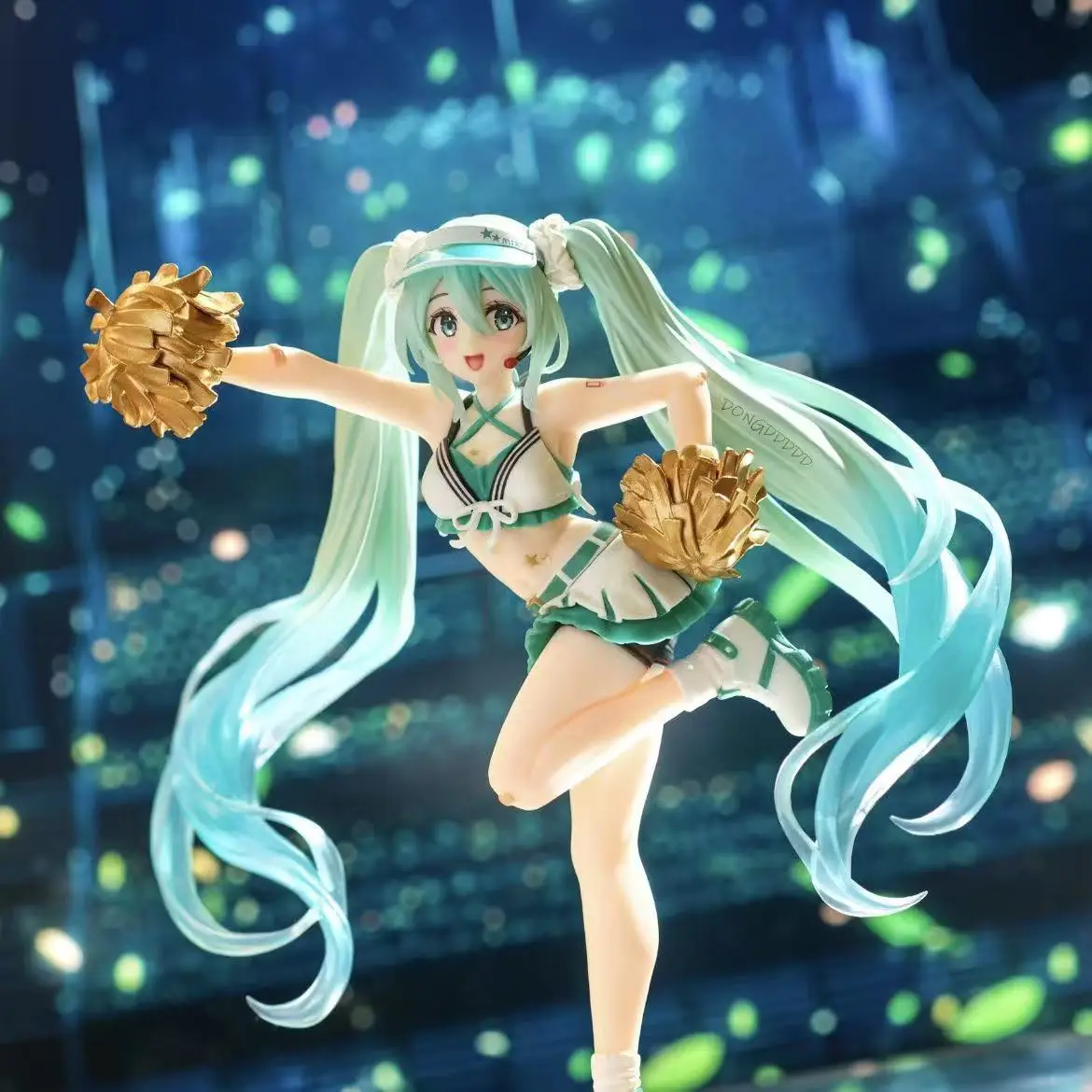 Heiße 18cm Mode Hatsune Miku Anime Figur Cheerleader Hatsune Miku Actionfiguren Kawaii Mädchen Figurine PVC Sammlerstück Modell Spielzeug