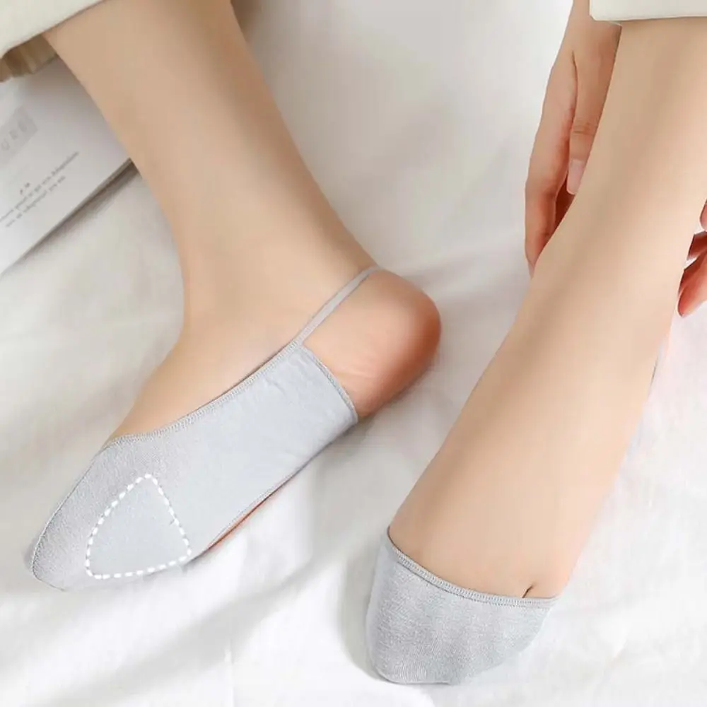 

Soft With Cotton Pad Forefoot Socks Non slip Breathable Sling Socks for Women Invisible Shallow Mouth Ship Socks Slippers Summer