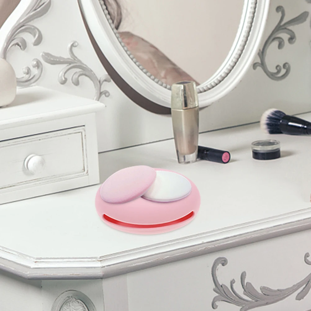 

3pcs Powder Puff Storage Makeup Sponge Holder Silicone Case Compact Beauty Accessories ganizer Travel Essentials