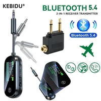 2 In 1 Bluetooth 5.4 Audio Transmitter Receiver 3.5mm AUX Jack Airplane Wireless Adapter Mic For TV Car kit Speaker PC Headphone