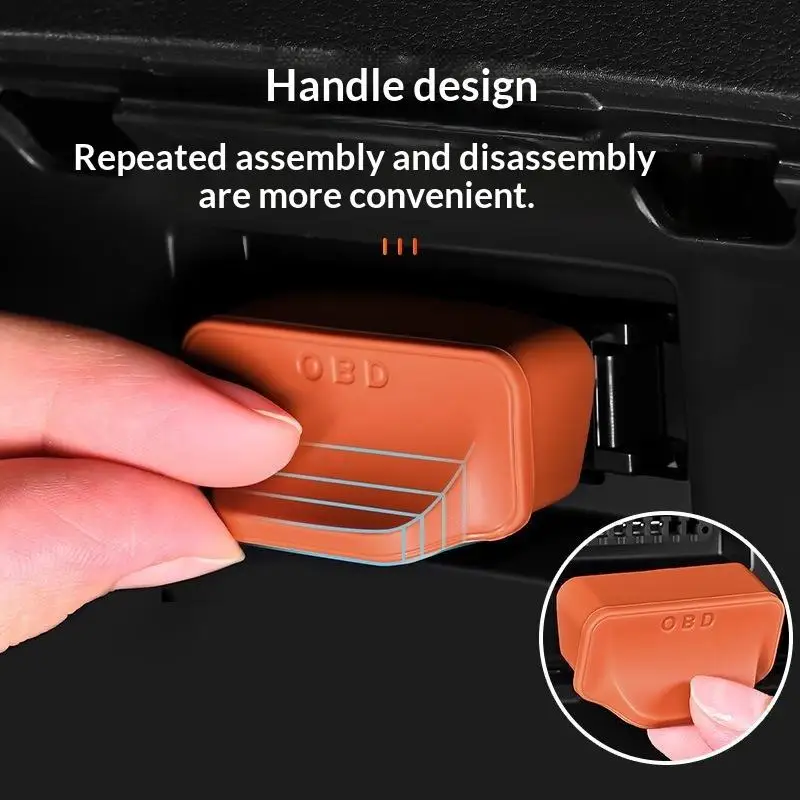 Silicone Car OBD Port Dust Cover Handle Design Non-slip Protector Cap Universal for All Standard Car OBD Port Accessories