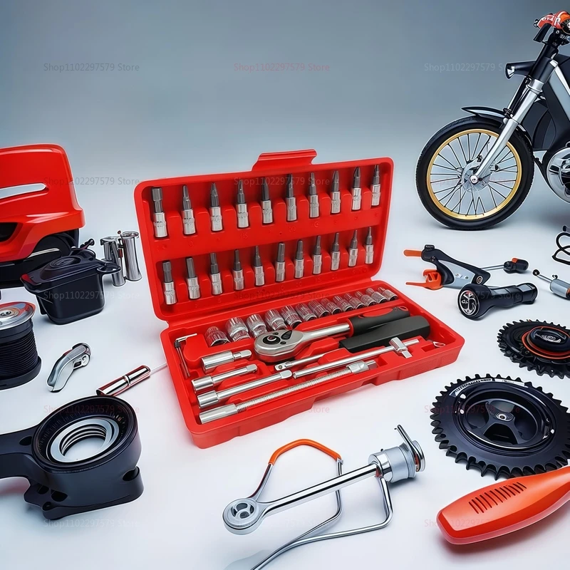 46PCS Dopsleutelset DIY Reparatie Tool Kit Ratelschroevendraaier voor Auto Auto Huishoudelijke Garage Hardware Toolbox