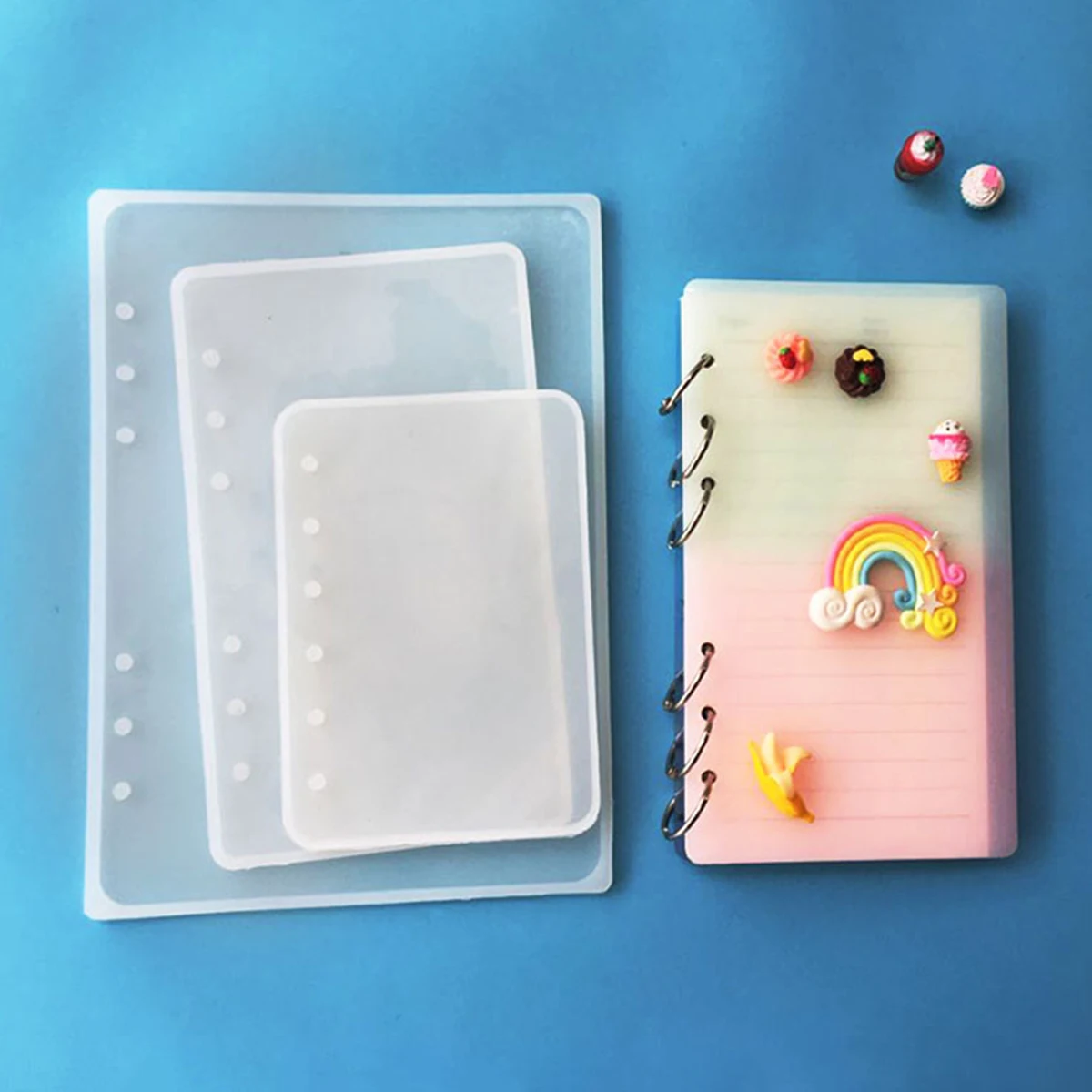 

11pcs Diy Notebook Crystal Mold Set Transparent Silicone Epoxy Resin Casting Mold For Coasters Soap Dishes Decor Crafts Jewelry