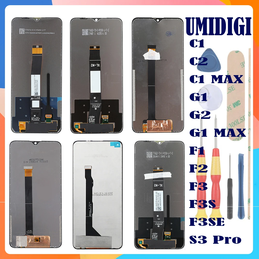 For UMIDIGI C1 C2 C1 MAX G1 G2 G1 MAX F1 F2 F3 F3S F3SE S3 Pro+ LCD Display + Touch Screen