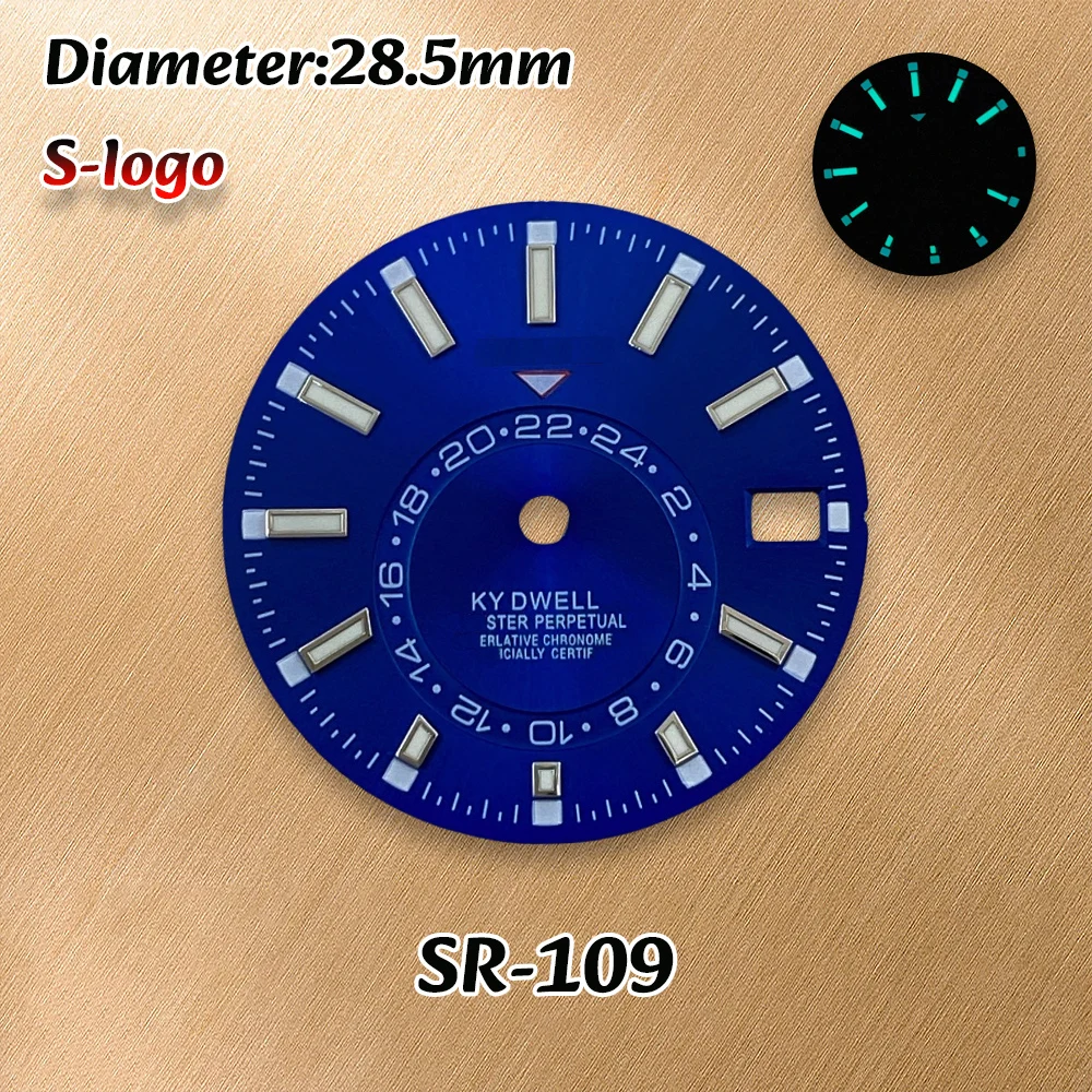 S Logo 28.5mm Sunray Dial NH36/4R/7S/NH35 Movements C3 Green Luminous Watches for men Watch Modification Accessories Repair Part
