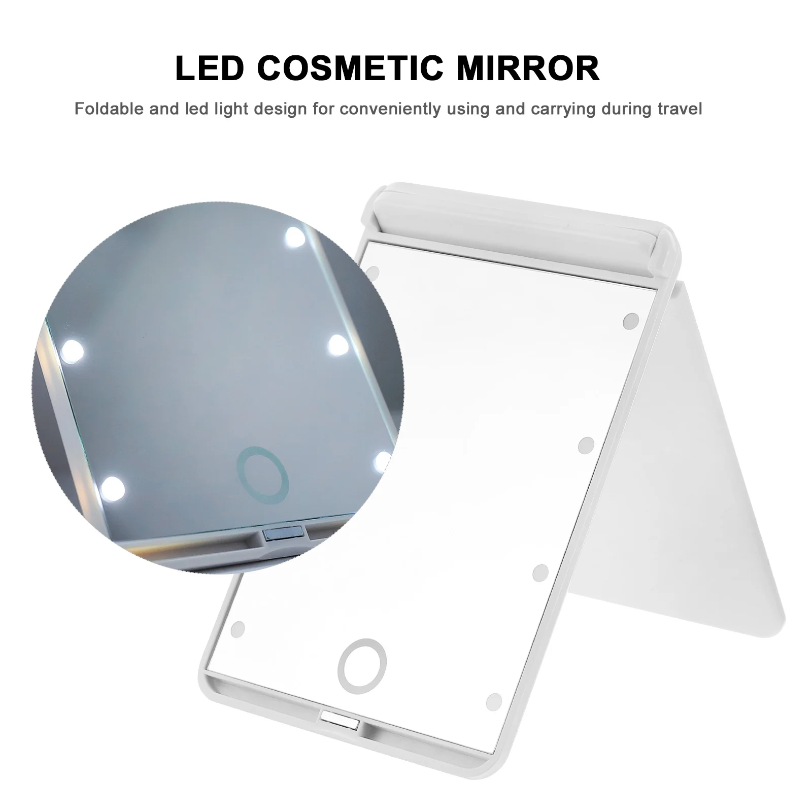 LED-Kosmetikspiegel klein für Geldbörse, Make-up, Mini-Licht, Mädchen, handgehalten, für den Außenbereich, zweiseitig