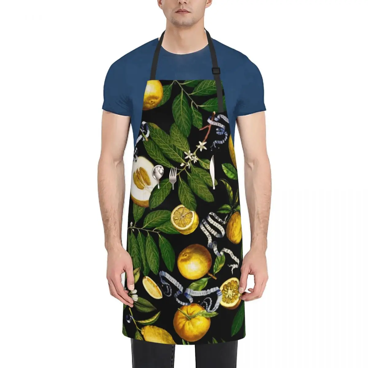 

Lemon Tree - Black Apron Kitchen Items For Home For Man Haircut household woman Apron