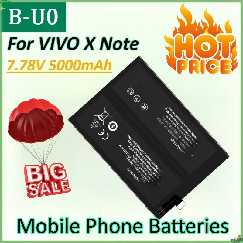 

Сменный аккумулятор для мобильного телефона B-U0 7,78 В 5000 мАч для Vivo X Note Xnote, запасная часть, совместимые аккумуляторы для телефона