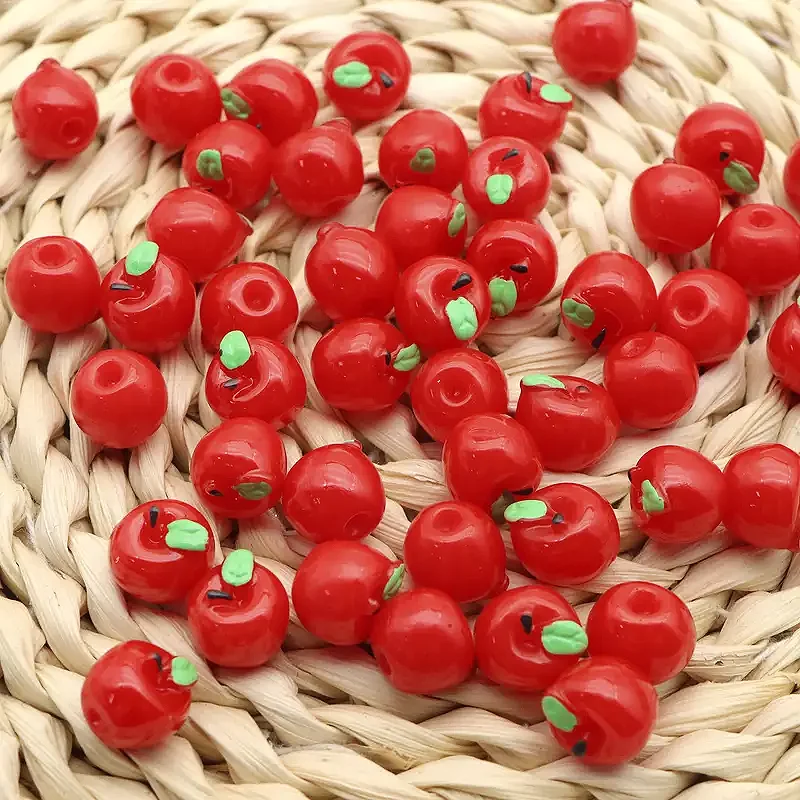 5/10pcs Mini Resin Red Apple Miniatures, Micro Landscape DIY Crafts Supplies, 3D Peace Fruit Charms for Christmas Ornament