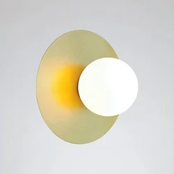 Nordic modern simple light luxury wind wall lamp living room TV background wall porch aisle mirror front pure copper wall lamp