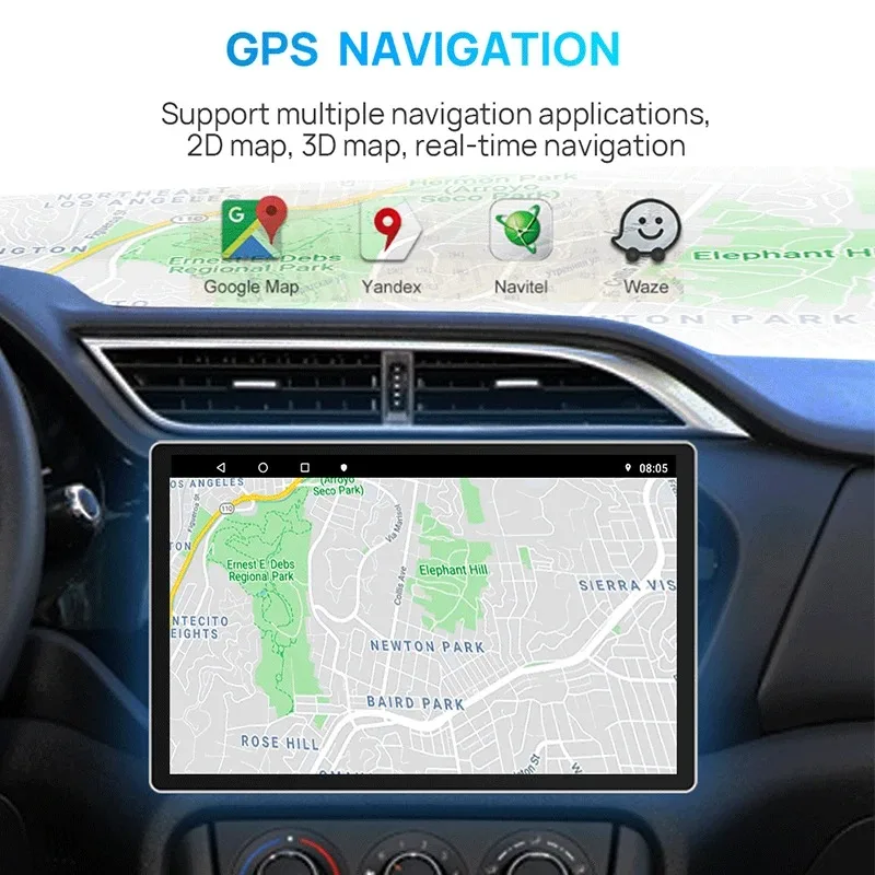 13" Inch 1 Din Car Android Radio Stereo DVD Player GPS Universal CarPlay Auto Multimedia Stereo With 9 10 Inch Base