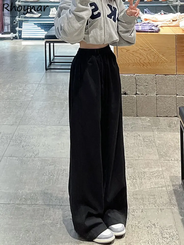 

Wide Leg Pants Women Baggy S-4XL Minimalist Trousers Unisex High Waisted American Stylish Pantalones Fashion Clothes Teens Cozy