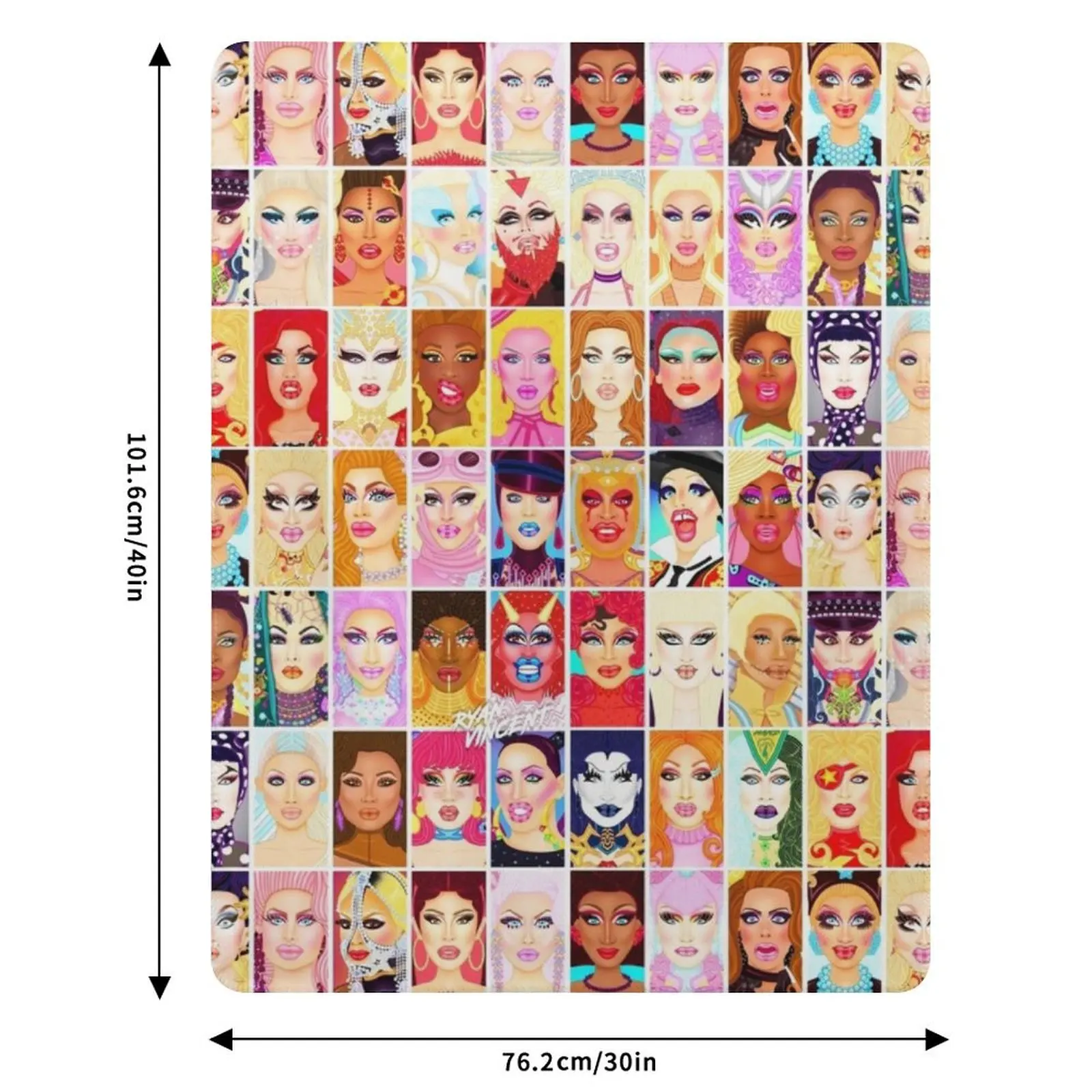 DRAG QUEEN ROYALTY Throw Blanket Flannel Fabric Hairy Shaggy Luxury Hair Moving Blankets