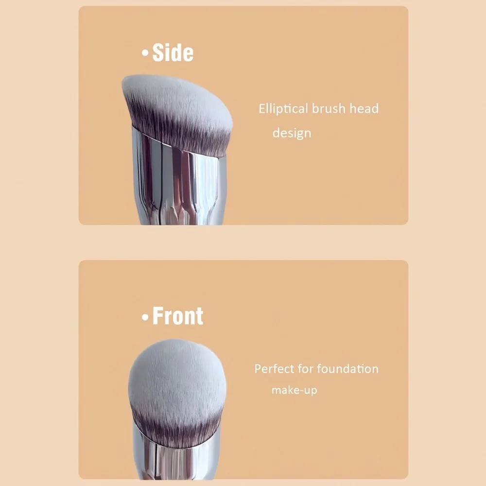 1 قطعة فرشاة وجه متعددة الزوايا تصميم رأس مستدير لخلط شعيرات صناعية لا تشوبه شائبة فنان مكياج احترافي أساسي #2