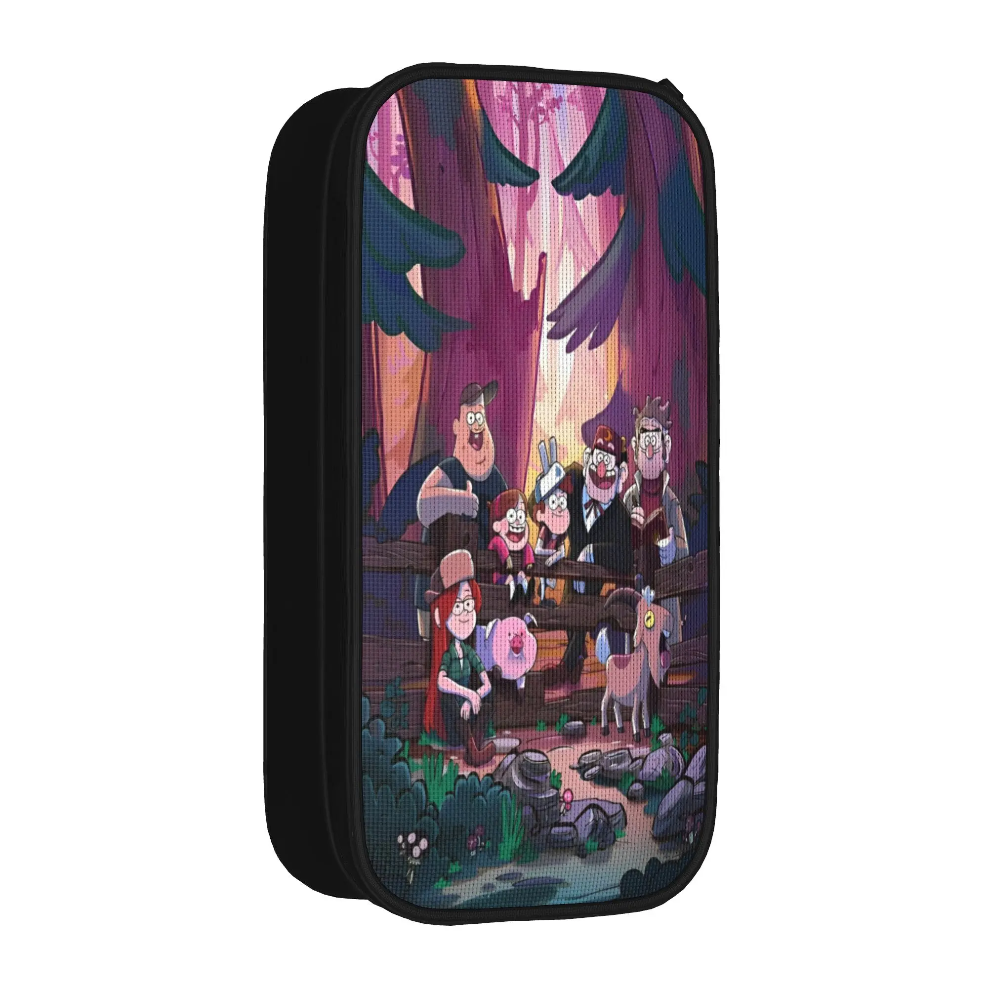 G-Gravity Falls Pencil Case Characters Kids Cool Pen Box Graphic School Pencil Cases Supplies Birthday Gift
