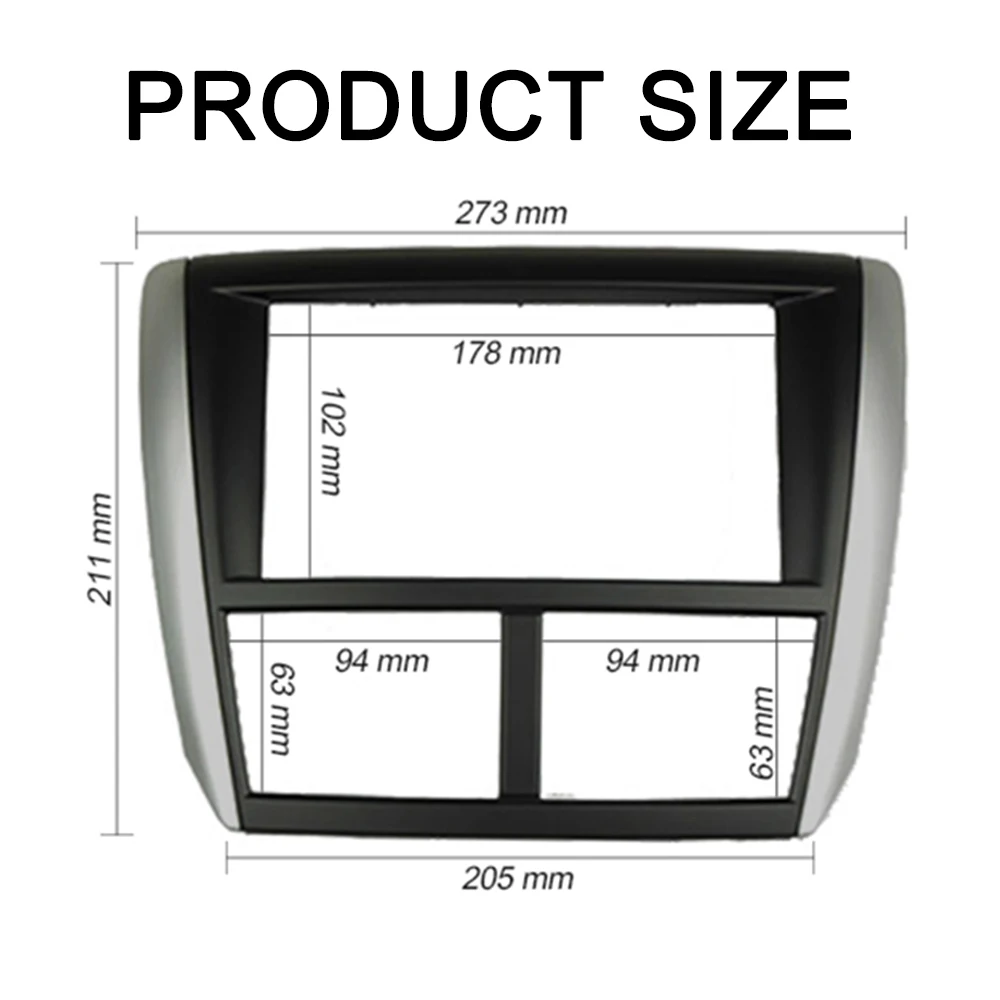 Double Din Car Radio Fascia for Subaru Forester 2008-2012 Impreza 2007-2012 Radio Stereo Dash Installation Trim Kit Frame Bezel view 2