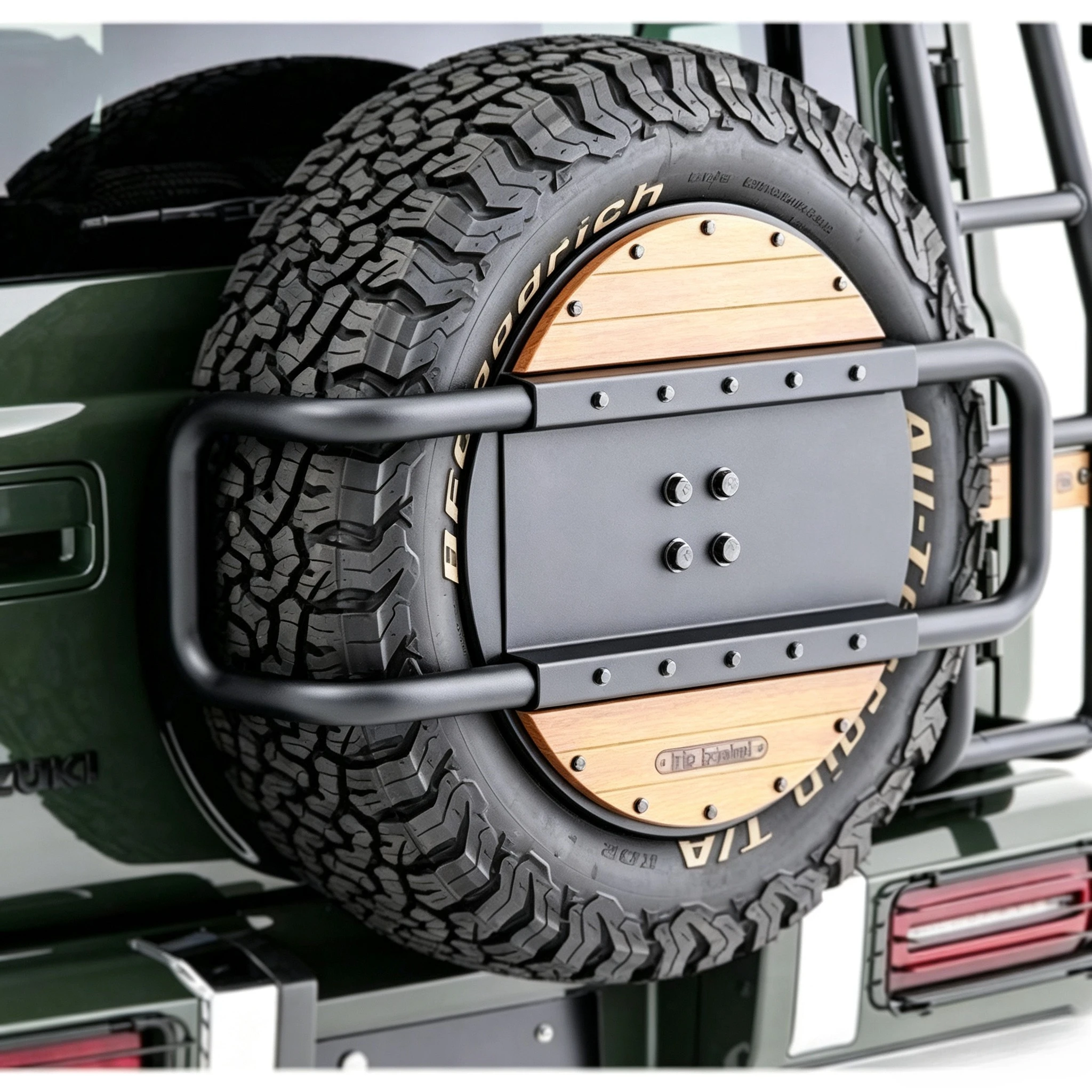 Suitable for 2018-2025 Jimny Suzuki Backup Tire Frame Protective Cover Solid Wood Adjustable Spare Tire Cover Jimny 3/5 Doors