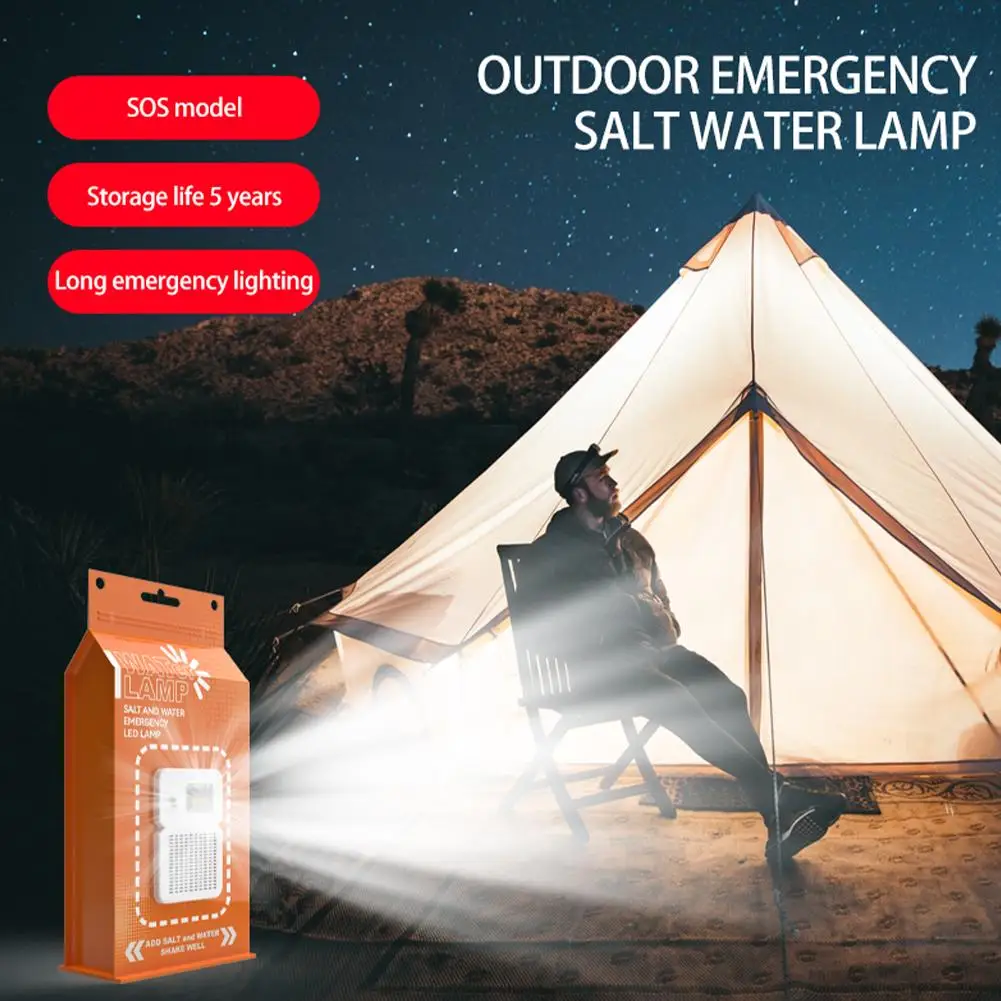 Salt Water Lantern Lamp Emergency LED Light For Camping Outdoor Brine Camping Reusable Lighting for Night Fishing