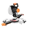 HASPOWER 10 인치 255mm 슬라이딩 목재 마이 터는 레이저 LED 조명 전동 공구 절단기로 단일 베벨을 보았습니다. 4