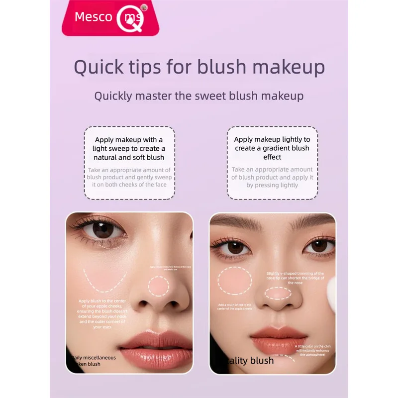 MSQ Large-sized Pointillism Brush, Blush Brush, Highlighter Brush, Contouring Brush, Setting Powder And Loose Powder Makeup