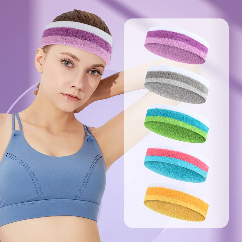 Durable Headband Skin-friendly Sports Yoga Fitness Stretch Sweatband Hair Band Elasticity Headwear Absorb Sweat Breathable