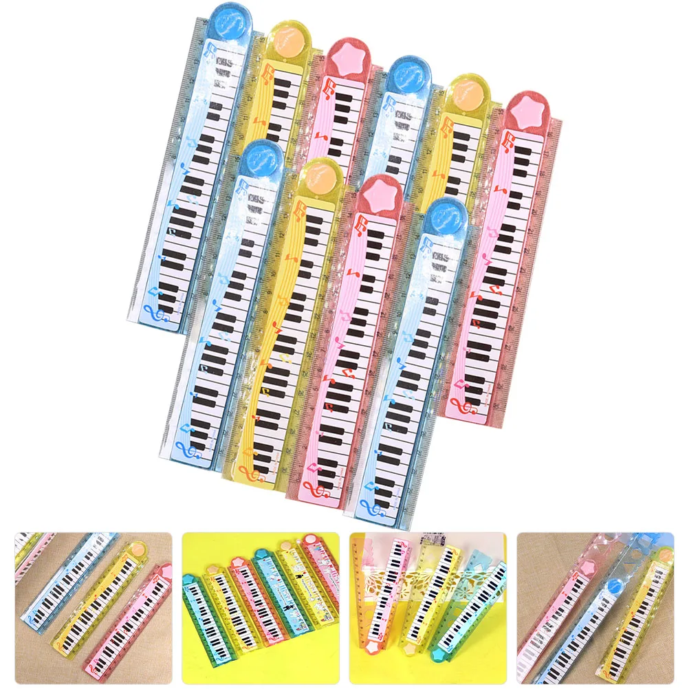 10 Pcs Piano Ruler Kids Accessory Supply Precision Flexible Plastic Adorable Student Multi Functional Drawing Toddler