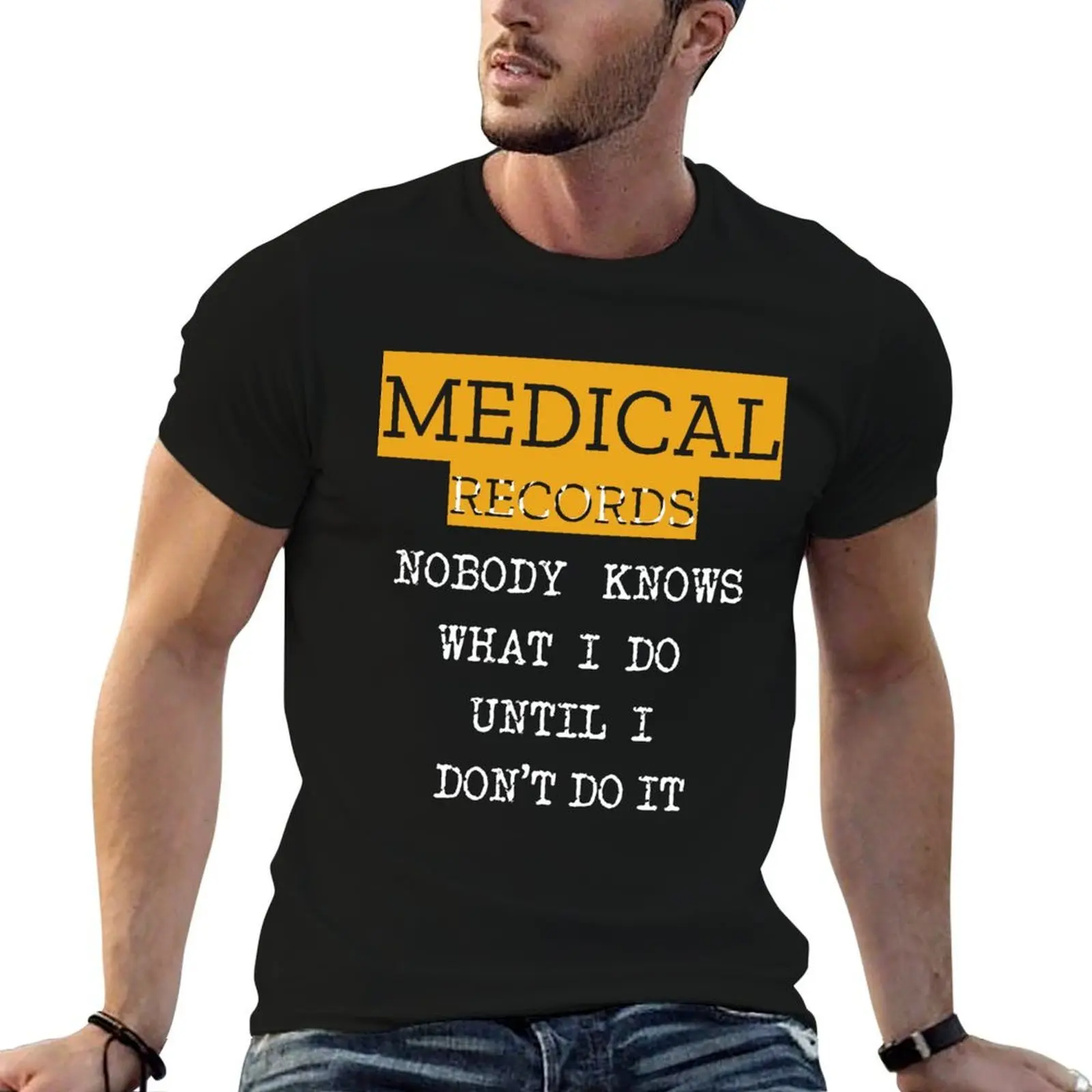 Funny Medical Records Doctors Week Lovers hospital Shirt T-Shirt plus size clothes korean fashion men workout shirt