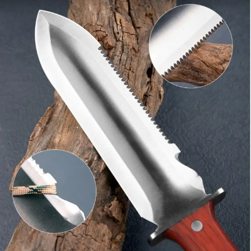 1 Stück Professionelles Hori-Hori Gartenmesser mit Scheide, Edelstahlklinge zum Unkrautjäten, Graben, Beschneiden und Kultivieren im Garten – Detail 5