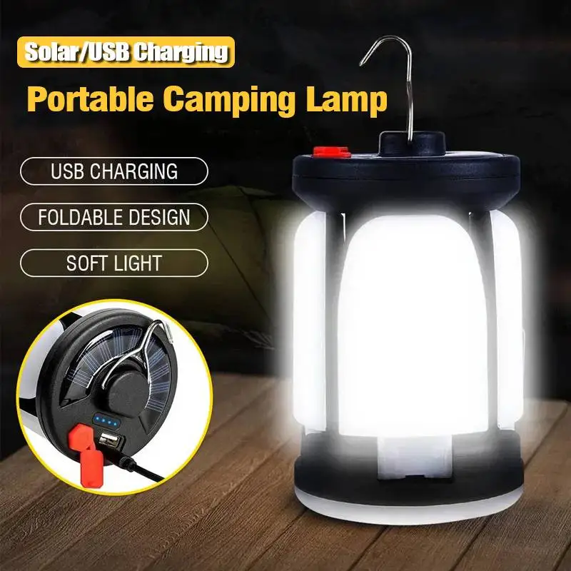 Rechargeable LED Camping Lantern With folding LED floodlight Portable Tent Light With 3 Light Modes For Camping, Hiking, Fishing