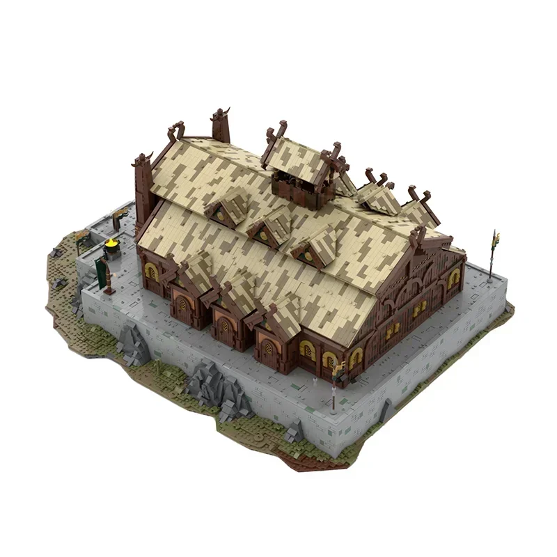 Magiczne Pierścienie Film Moc Klocki Konstrukcyjne UCS Medu seld Złota Sala Model Technologiczny Cegły DIY Średniowiecze LOTR Zamek Zabawki