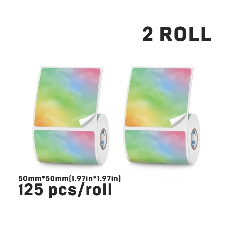 SINMARK 2 Rollen bunter Etikettenaufkleber für tragbare Thermodrucker SK58, selbstklebendes Papier, unterstützt Phomemo M110/M200-Drucker – Detail 8