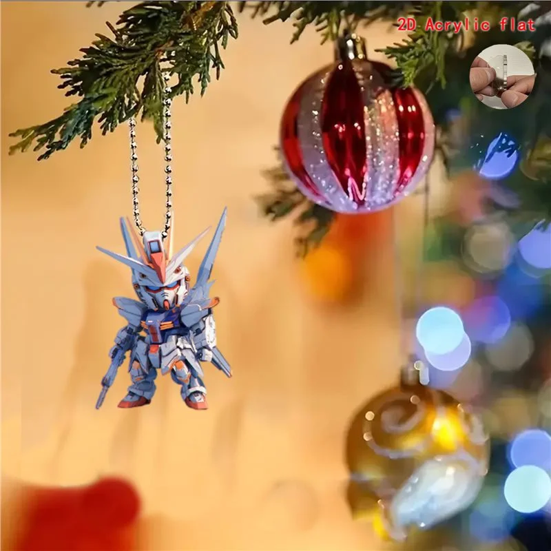 

1pcs Gundam pendant flat interior rearview mirror decoration, backpack decoration, phone case decoration.