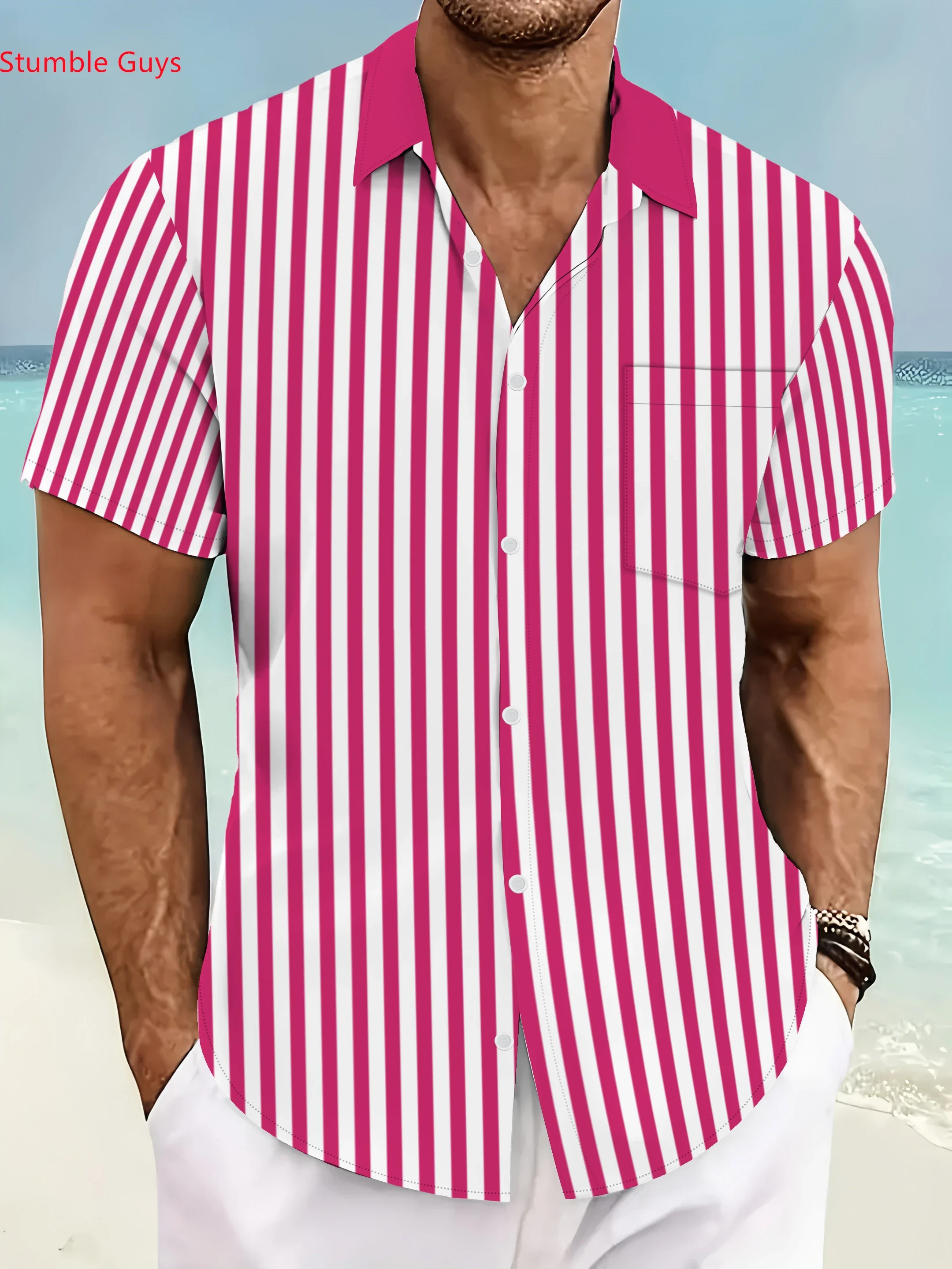 

Summer Casual Party Outfit Shirt Men HawaiianMan Women Short Sleeve Fashion Print Lightweight Beach Vacation Tops