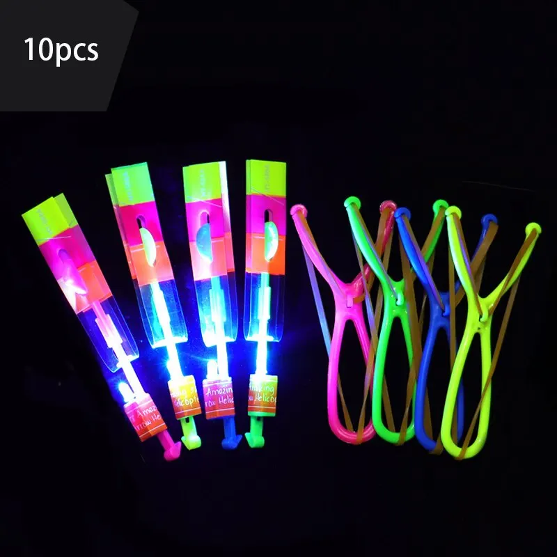 10pcs Medium Sized Flying Arrow Slingshot LED Whistle Toy Fun Parent Child Interaction