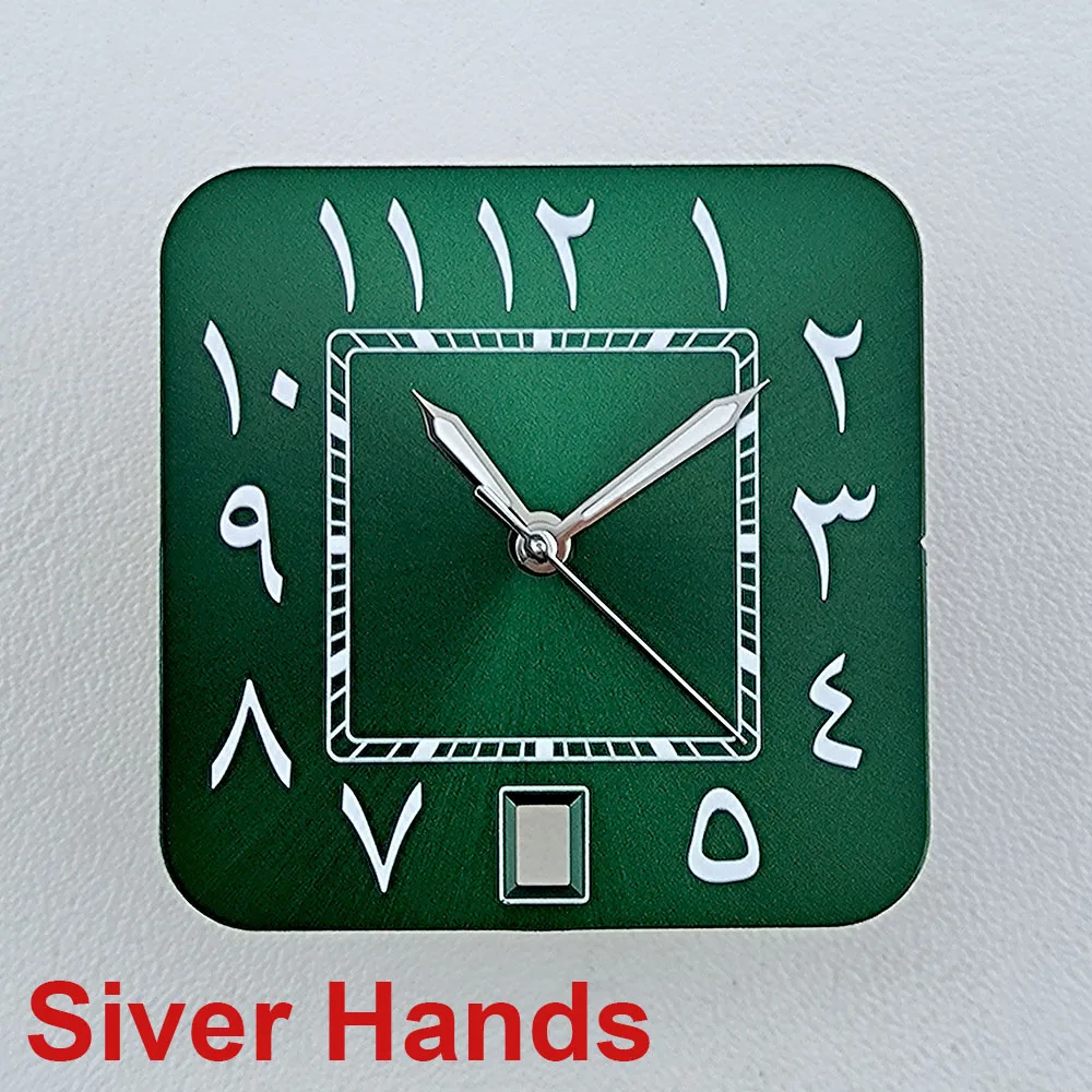 NH35 square dial Watch dial Custom logo Arabic Numeral men's watch dial fit N H35 date at 6 o'clock movement watch accessories