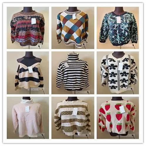 

Полосатый свитер с v-образным вырезом в стиле ретро, женский осенне-зимний винтажный трикотаж, теплый длинный свеч, круглый Ne, стандартной длины, для поездок на работу